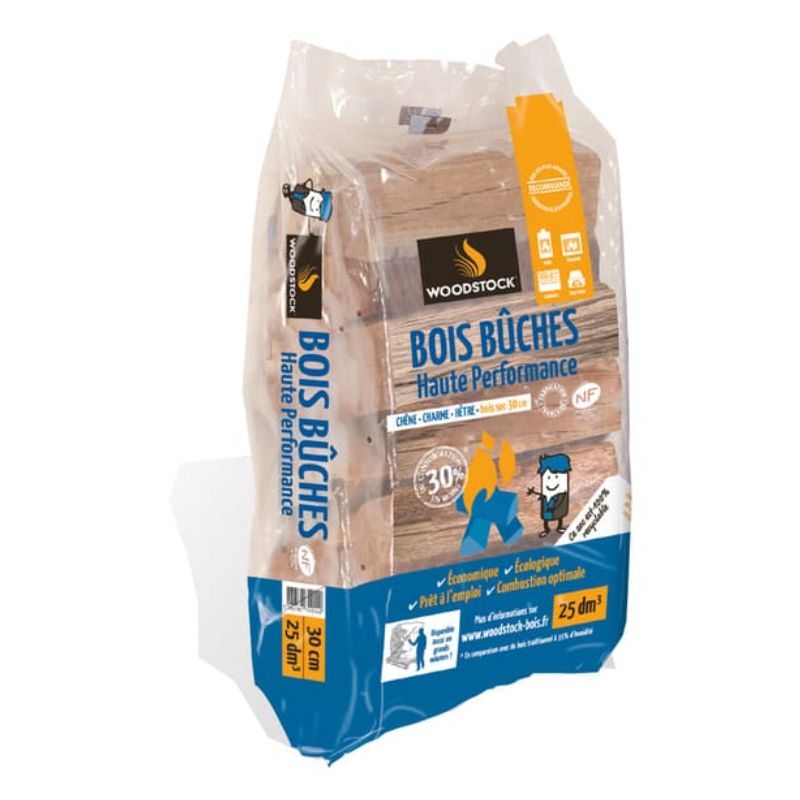 Bois de Chauffage - 30cm - Sac de 25 dm3
