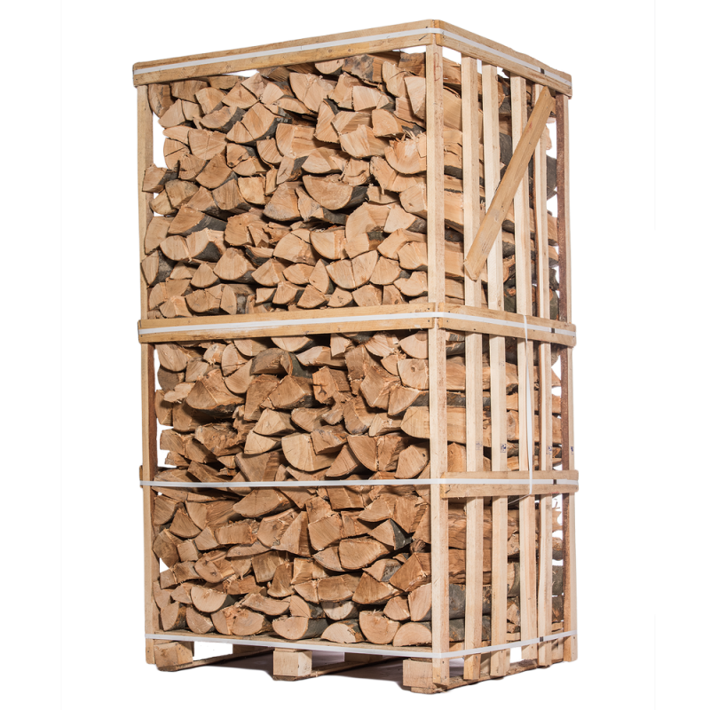 Bois de chauffage - 45 cm - Sec - Mélange de bois tendres - Palette 2 m3 - 2.6 stères