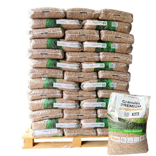 [PEL-SF65_SimplyPellet] Granulés de bois Premium SimplyPELLET - 65 sacs 975kg