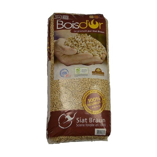 [P9_PELLET SIAT BRAUN] Granulés de bois Bois d'Or - Palette de 66 sacs de 15 kg