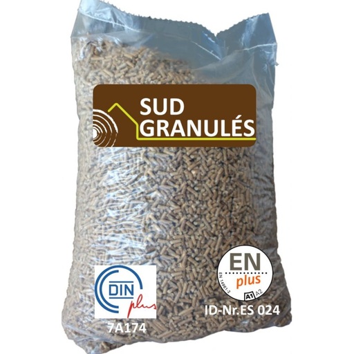 [P9_PELLET SUD GRANULES] Granulés de bois Sud Granulés - Palette de 70 sacs de 15 kg