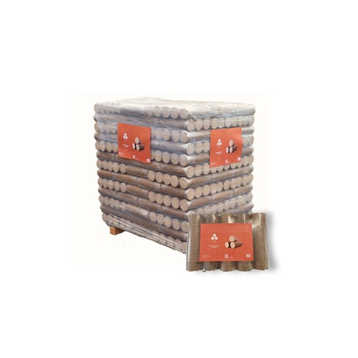 [DENSIFIE_PALETTE_PREMIUM_PLASTIQ] Bois Densifié Premium - 96 paquets de 5 bûches - Palette environ 925kgs